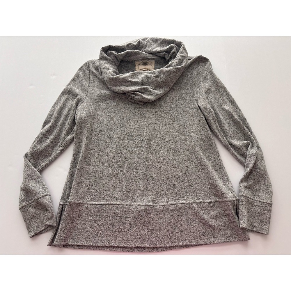 Cupio Gray Cowl Neck Long Sleeve Tunic Sweater L/G Soft Knit